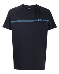 T-shirt à col rond imprimé bleu marine BOSS