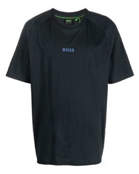 T-shirt à col rond imprimé bleu marine BOSS