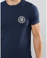 T-shirt à col rond imprimé bleu marine Asos