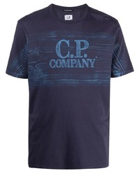 T-shirt à col rond imprimé bleu marine C.P. Company