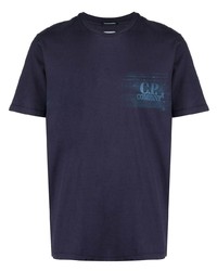 T-shirt à col rond imprimé bleu marine C.P. Company