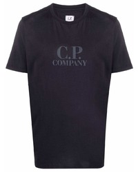 T-shirt à col rond imprimé bleu marine C.P. Company