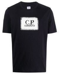 T-shirt à col rond imprimé bleu marine C.P. Company