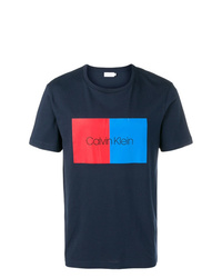 T-shirt à col rond imprimé bleu marine Calvin Klein