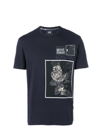 T-shirt à col rond imprimé bleu marine Cavalli Class