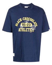 T-shirt à col rond imprimé bleu marine Chocoolate