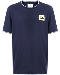 T-shirt à col rond imprimé bleu marine CK Calvin Klein