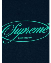 T-shirt à col rond imprimé bleu marine Supreme