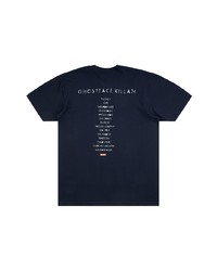 T-shirt à col rond imprimé bleu marine Supreme