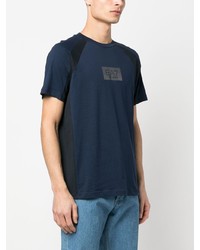 T-shirt à col rond imprimé bleu marine Ea7 Emporio Armani