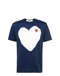 T-shirt à col rond imprimé bleu marine Comme Des Garcons Play