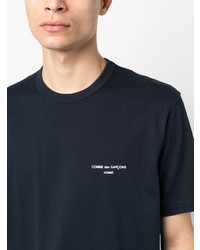 T-shirt à col rond imprimé bleu marine Comme des Garcons Homme