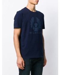 T-shirt à col rond imprimé bleu marine Belstaff