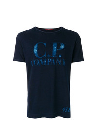 T-shirt à col rond imprimé bleu marine CP Company