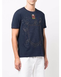 T-shirt à col rond imprimé bleu marine Etro