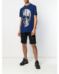 T-shirt à col rond imprimé bleu marine Philipp Plein