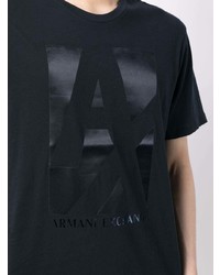 T-shirt à col rond imprimé bleu marine Armani Exchange