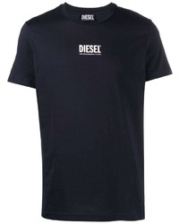 T-shirt à col rond imprimé bleu marine Diesel