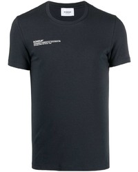 T-shirt à col rond imprimé bleu marine Dondup