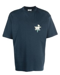 T-shirt à col rond imprimé bleu marine Drôle De Monsieur