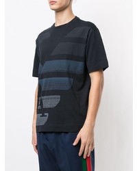 T-shirt à col rond imprimé bleu marine Emporio Armani