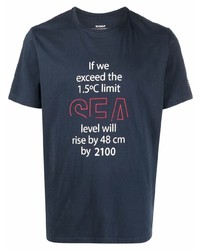 T-shirt à col rond imprimé bleu marine ECOALF