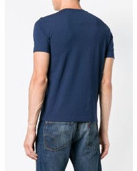 T-shirt à col rond imprimé bleu marine Ea7 Emporio Armani