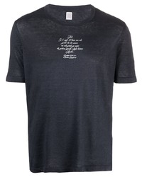 T-shirt à col rond imprimé bleu marine Eleventy