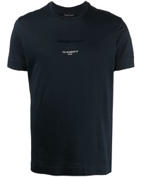 T-shirt à col rond imprimé bleu marine Emporio Armani