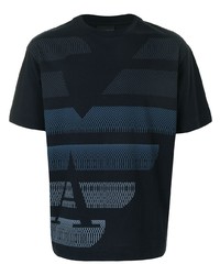 T-shirt à col rond imprimé bleu marine Emporio Armani