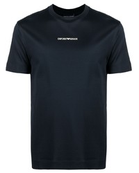 T-shirt à col rond imprimé bleu marine Emporio Armani