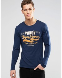 T-shirt à col rond imprimé bleu marine Esprit