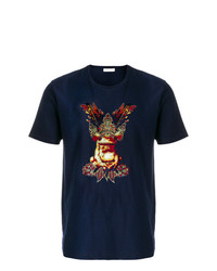 T-shirt à col rond imprimé bleu marine Etro