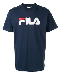 T-shirt à col rond imprimé bleu marine Fila