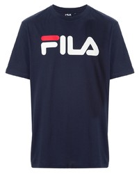 T-shirt à col rond imprimé bleu marine Fila