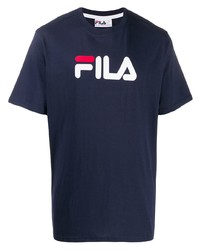 T-shirt à col rond imprimé bleu marine Fila