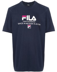 T-shirt à col rond imprimé bleu marine Fila