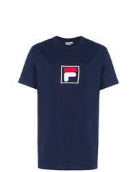 T-shirt à col rond imprimé bleu marine Fila