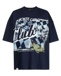 T-shirt à col rond imprimé bleu marine FIVE CM