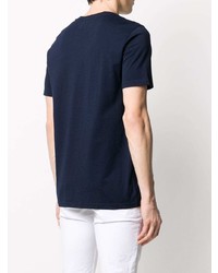 T-shirt à col rond imprimé bleu marine Benetton