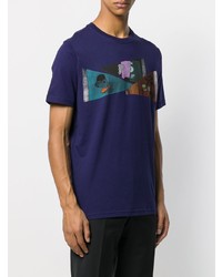 T-shirt à col rond imprimé bleu marine PS Paul Smith