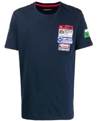 T-shirt à col rond imprimé bleu marine Frankie Morello