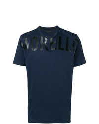 T-shirt à col rond imprimé bleu marine Frankie Morello