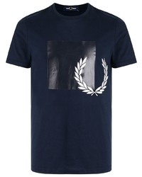 T-shirt à col rond imprimé bleu marine Fred Perry