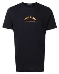 T-shirt à col rond imprimé bleu marine Fred Perry