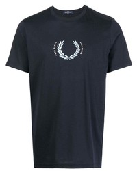 T-shirt à col rond imprimé bleu marine Fred Perry