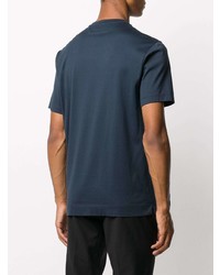 T-shirt à col rond imprimé bleu marine Z Zegna