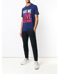 T-shirt à col rond imprimé bleu marine Love Moschino