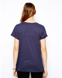 T-shirt à col rond imprimé bleu marine Glamorous