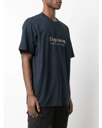 T-shirt à col rond imprimé bleu marine Supreme